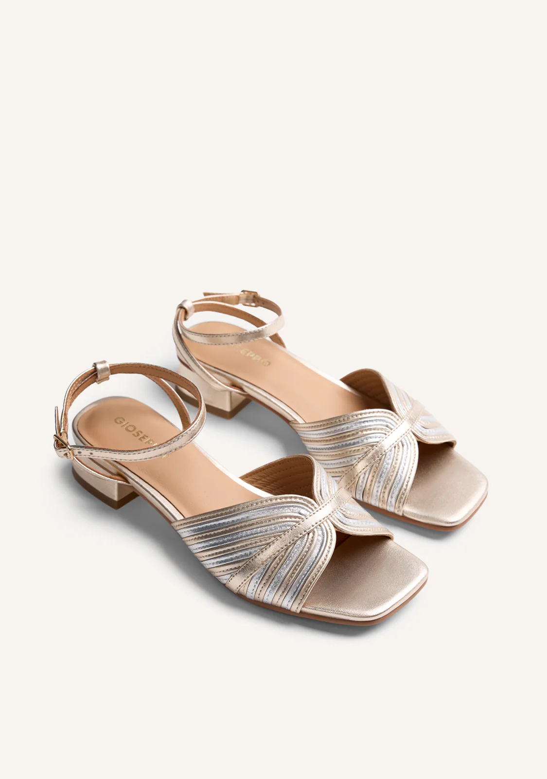 SANDALIAS TACÓN PIEL RAYAS BIGELOW